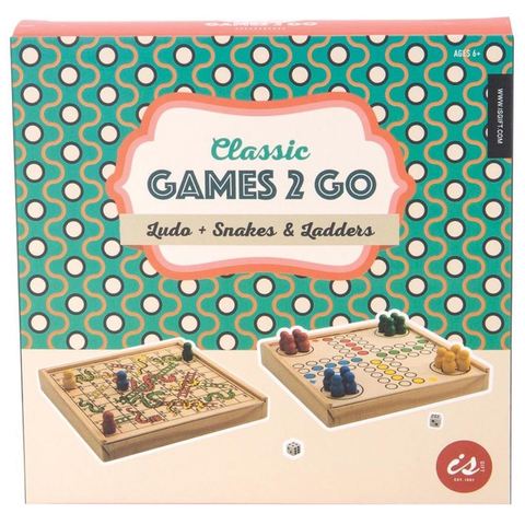 IS Gifts Classic Games 2 Go Ludo  Snake  Ladders