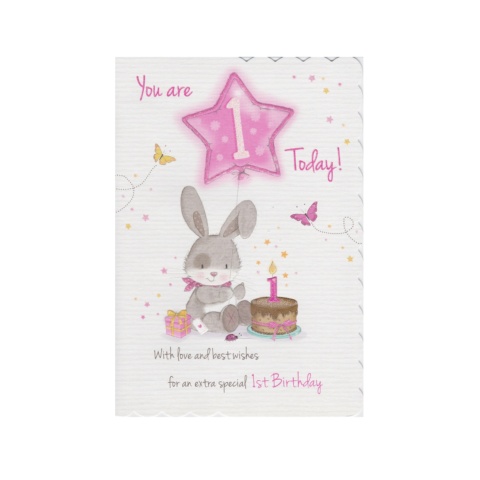 Piccadily Birthday Card - 1st Birthday Girl