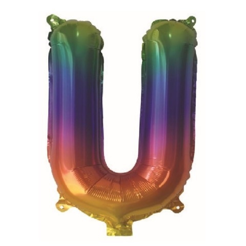 Artwrap 35cm Rainbow Party Foil Balloons - Letter U