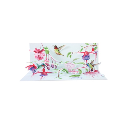 Up With Paper Panoramics Pop Up Greeting Card - Hummingbirds