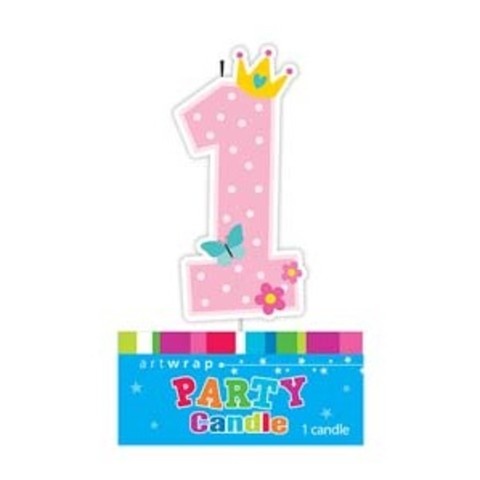 Artwrap Party Candles - Girl 1-Year-Old
