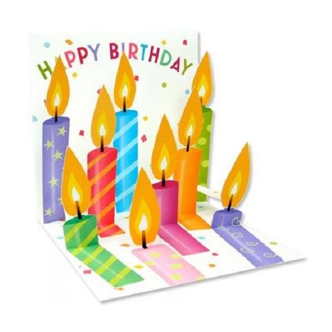 Up With Paper Treasures POP-Up Greeting Card - Birthday Candles