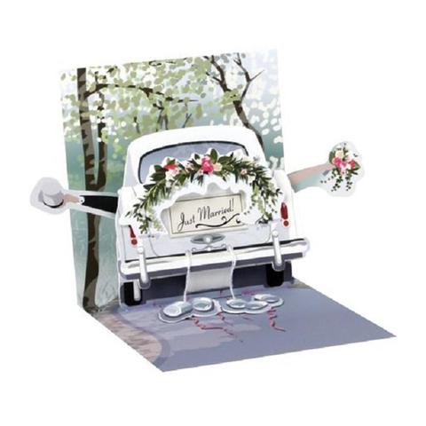 Up With Paper Trinklets Mini POP-Up Gift Card - Wedding Car
