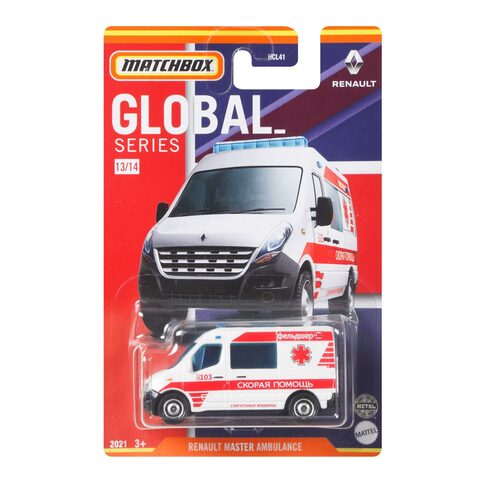 Mattel Matchbox Global Series Renault Master Ambulance Red
