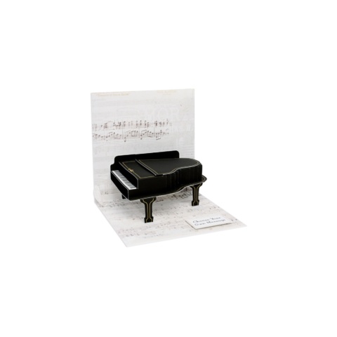 Up With Paper Treasures Pop Up Greeting Card - Baby Grand Piano